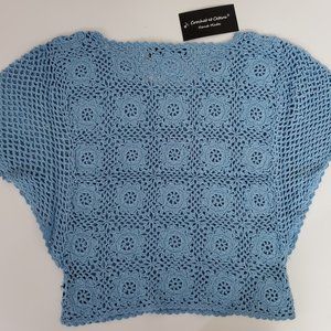 Crochet et Cetera Blue Top New with Tags